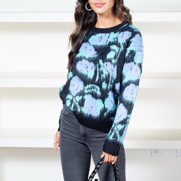RD Style Floral Pullover Crewneck, Women’s size M - Picture 3 of 5